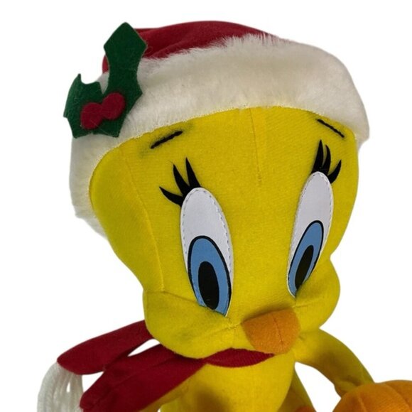 Tweety Bird Looney Tunes Plush Toy with Santa Hat 9” - Picture 4 of 16